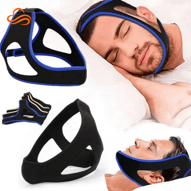 Faixa Anti-Ronco com Suporte de Queixo – Aparelho Ajustável Mandíbula, Melhora do Sono e Respiração