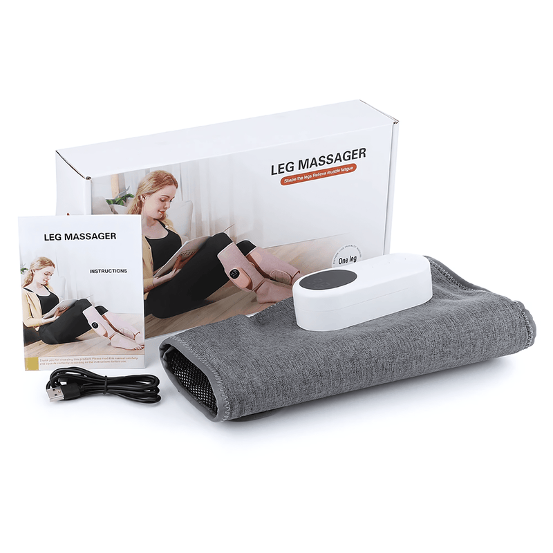 Massageador de Compressão para Pernas e Panturrilhas – Alívio do Inchaço, Recuperação Muscular e Calor Terapêutico