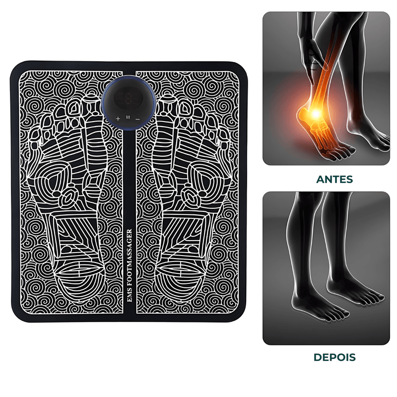 Tapete Massageador Elétrico EMS Portátil – Alívio da Dor, Tensão e Inchaço nos Pés