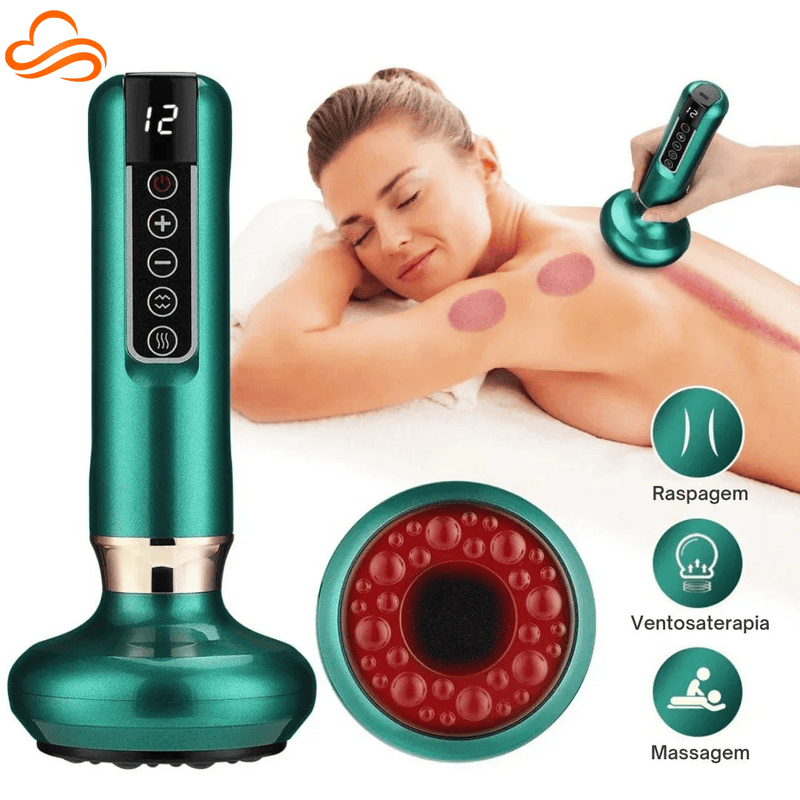 Massageador Elétrico de Ventosa – Vácuo com Infravermelho, Massagem Profunda e Relaxamento