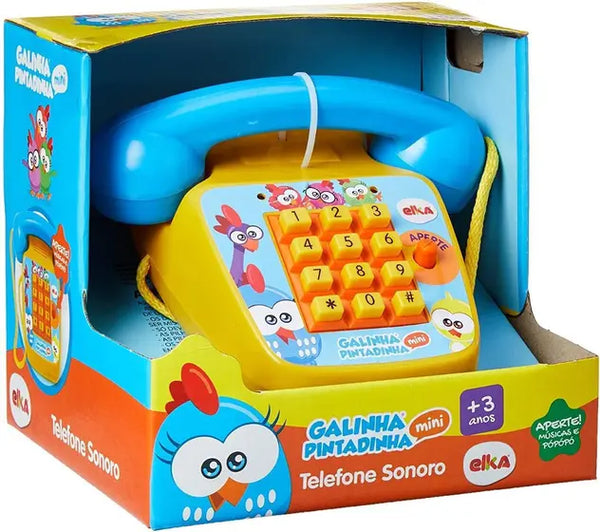 Telefone Musical Galinha Pintadinha Sonoro Brinquedo Infantil - Elka - ELKA BRINQUEDOS