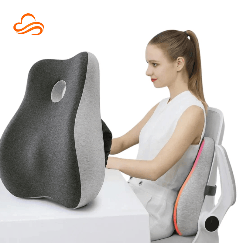 Almofada Ortopédica para Lombar – Espuma Memory Foam, Alívio Dores Costas e Ciática, Cadeira Escritório
