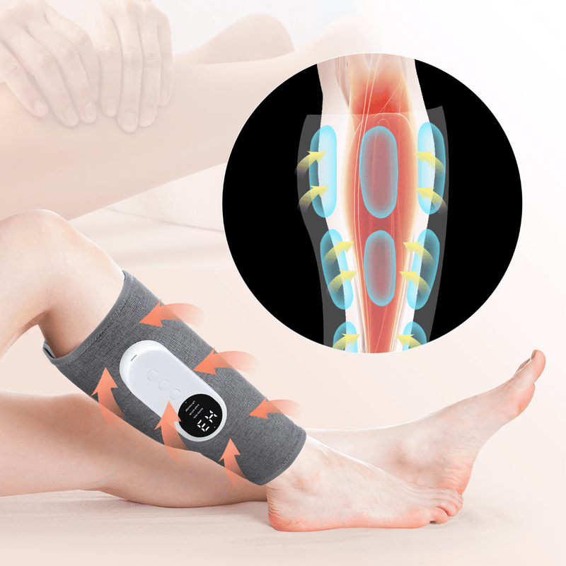 Massageador de Compressão para Pernas e Panturrilhas – Alívio do Inchaço, Recuperação Muscular e Calor Terapêutico