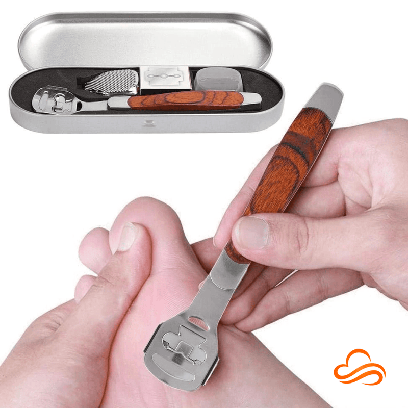 Kit Raspador Profissional de Calos em Aço Inoxidável – Pedicure Premium para Pés Macios