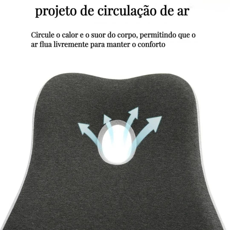 Almofada Ortopédica para Lombar – Espuma Memory Foam, Alívio Dores Costas e Ciática, Cadeira Escritório