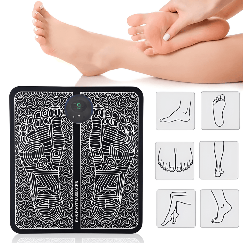 Tapete Massageador Elétrico EMS Portátil – Alívio da Dor, Tensão e Inchaço nos Pés