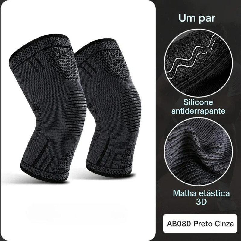 Joelheira Elástica Respirável para Esportes – Suporte Lesões, Alívio Dores Joelho, Corrida e Treino