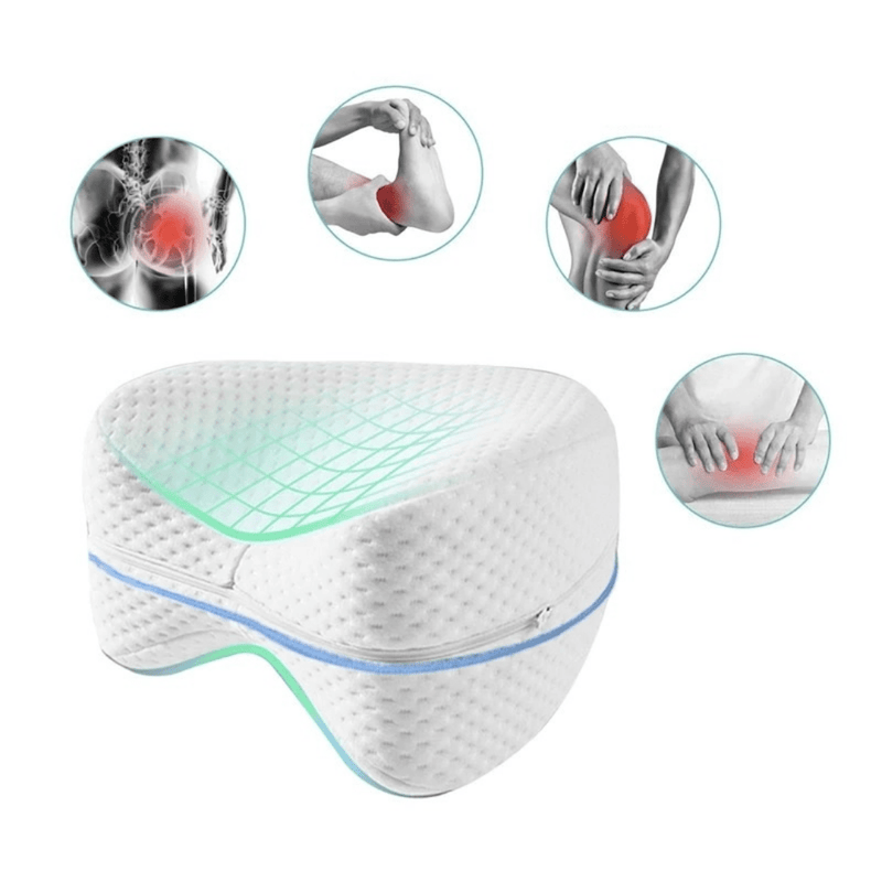 Travesseiro Ergonômico para Perna e Joelho – Espuma de Memória, Conforto para Quadril e Coluna