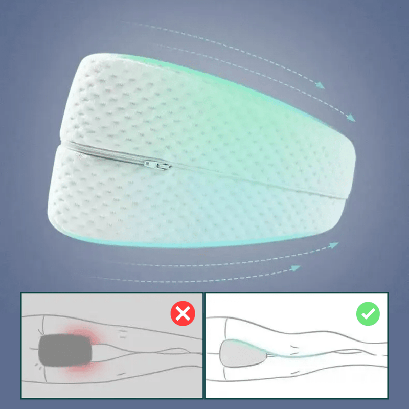 Travesseiro Ergonômico para Perna e Joelho – Espuma de Memória, Conforto para Quadril e Coluna
