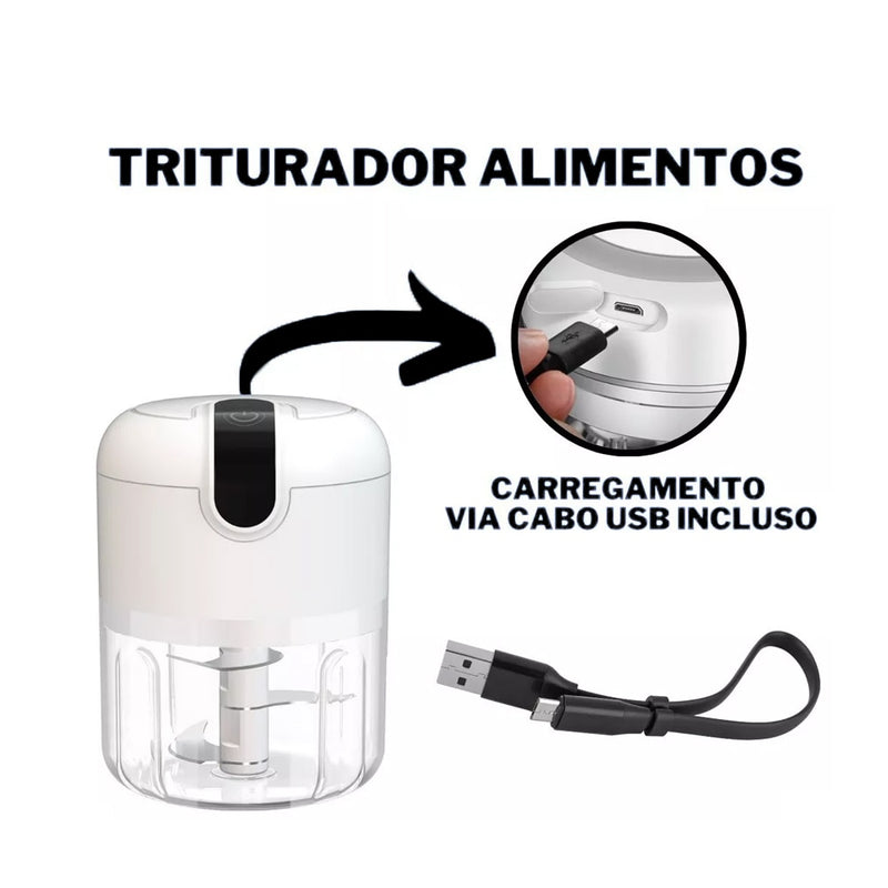 Mini Processador de Alimentos Elétrico USB