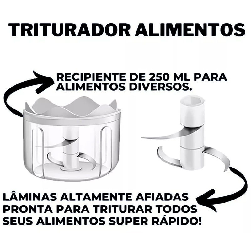 Mini Processador de Alimentos Elétrico USB