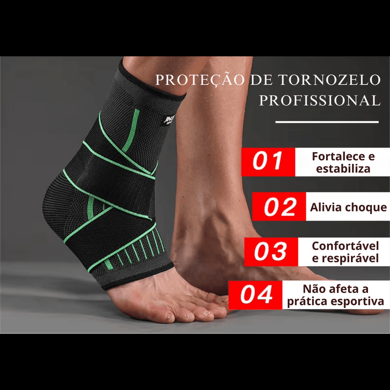 Tornozeleira de Compressão Ajustável – Suporte para Maior Estabilidade e Conforto