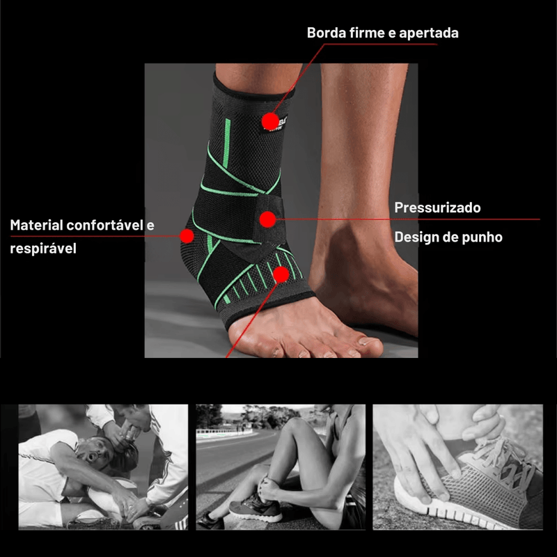 Tornozeleira de Compressão Ajustável – Suporte para Maior Estabilidade e Conforto
