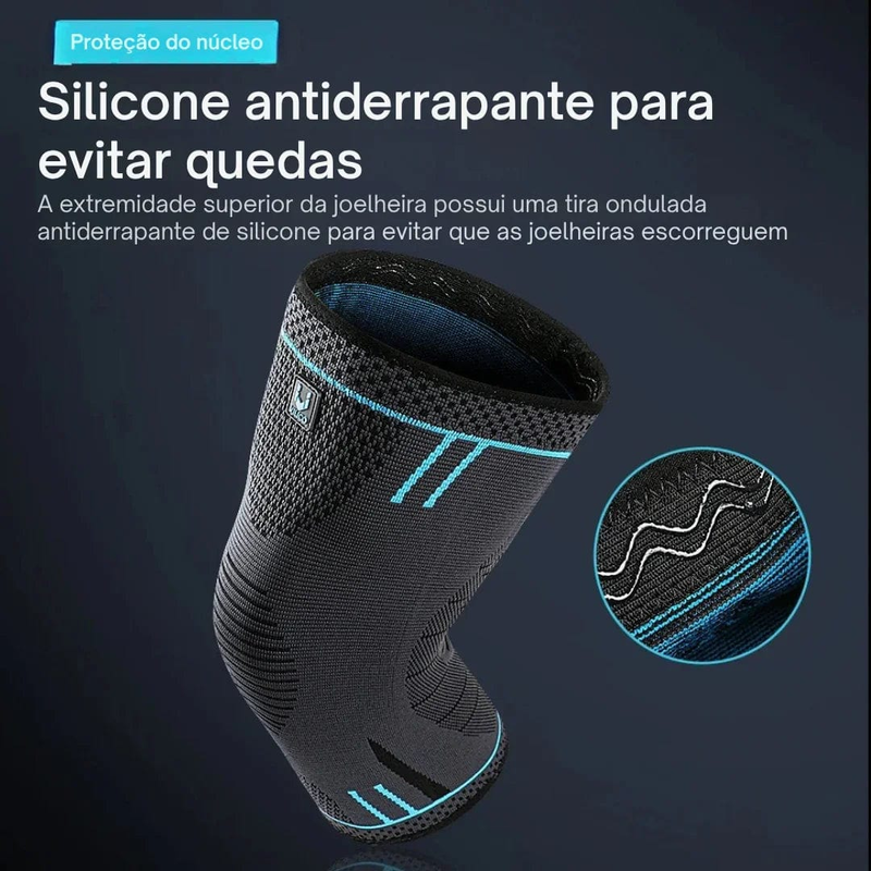 Joelheira Elástica Respirável para Esportes – Suporte Lesões, Alívio Dores Joelho, Corrida e Treino