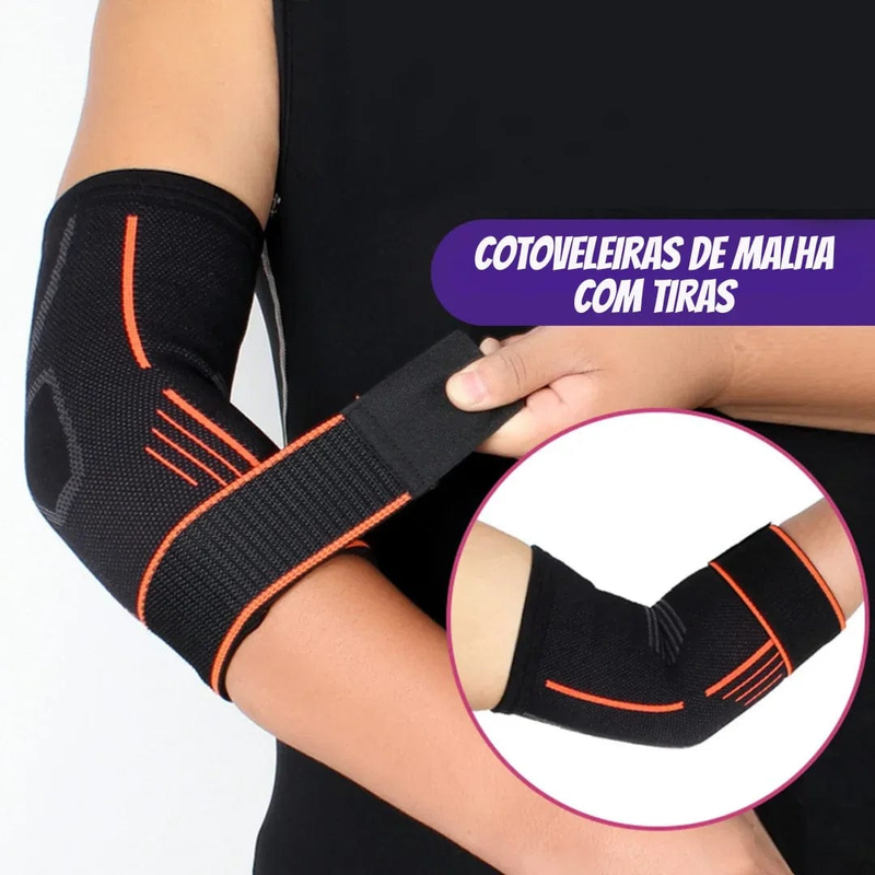 Braçadeira de Compressão para Cotovelo – Alívio Dores, Cotovelo de Tenista e Golfista, Ajustável