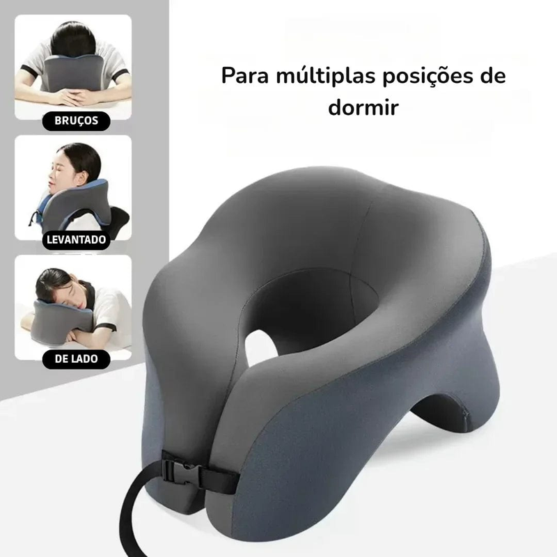 Travesseiro de Pescoço U Memory Foam – Conforto e Suporte Cervical, Ideal para Viagem e Avião