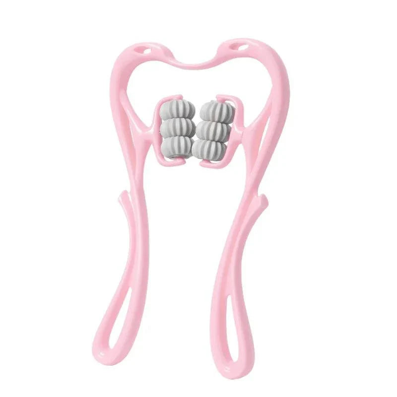 Massageador de Pescoço Manual com Rolo – Terapia Pontos de Pressão, Alívio Tensão e Torcicolo