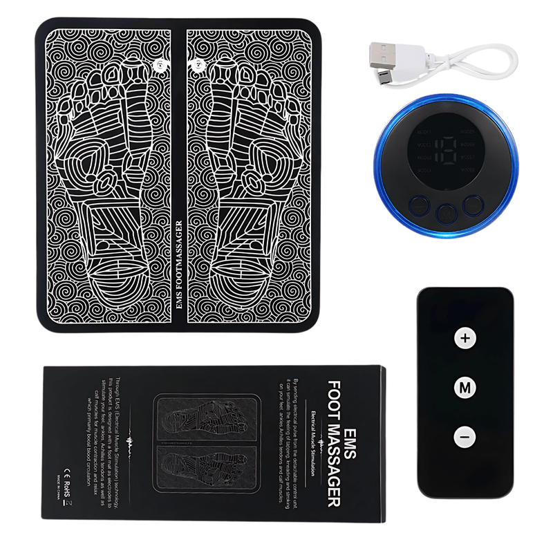 Tapete Massageador Elétrico EMS Portátil – Alívio da Dor, Tensão e Inchaço nos Pés