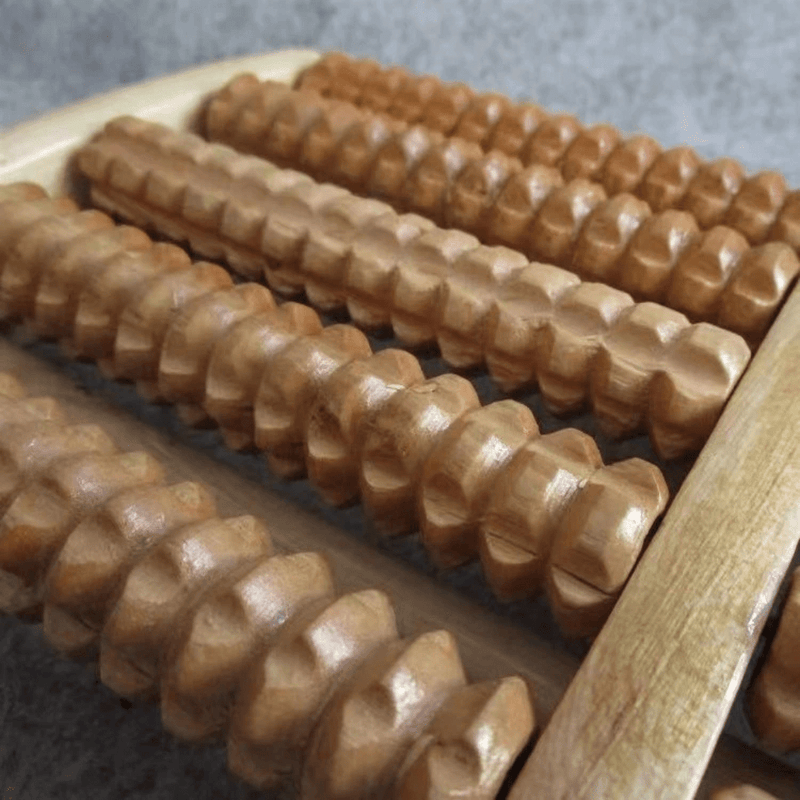 Massageador de Pés em Madeira Natural – Alívio da Tensão e Estresse, Conforto Portátil