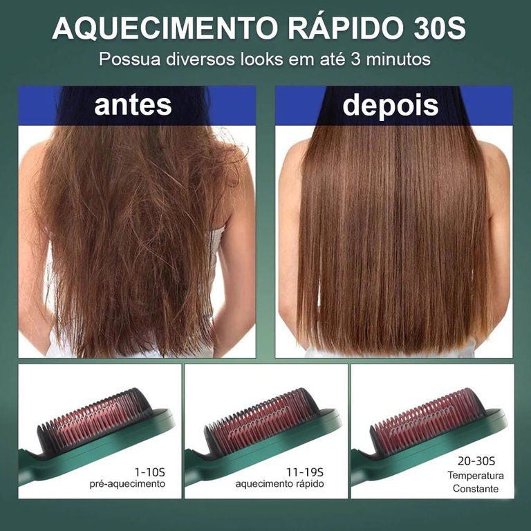 Escova Alisadora e Modeladora Anti-Frizz Bivolt [ÚLTIMAS UNIDADES]