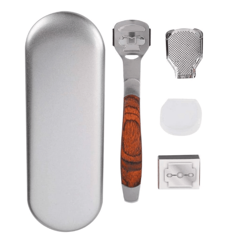 Kit Raspador Profissional de Calos em Aço Inoxidável – Pedicure Premium para Pés Macios