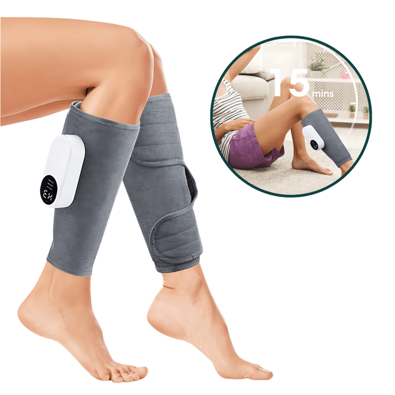 Massageador de Compressão para Pernas e Panturrilhas – Alívio do Inchaço, Recuperação Muscular e Calor Terapêutico