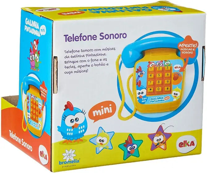 Telefone Musical Galinha Pintadinha Sonoro Brinquedo Infantil - Elka - ELKA BRINQUEDOS