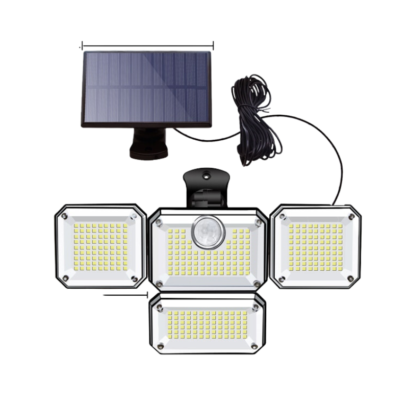 Holofote Solar LED 800W com 3 Cabeças - Solar Inova