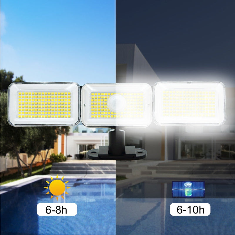 Holofote Solar LED 800W com 3 Cabeças - Solar Inova