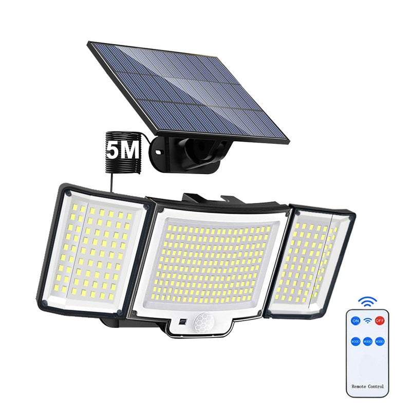 Holofote Solar LED 800W com 3 Cabeças - Tech Inova